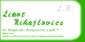 lipot mihajlovics business card